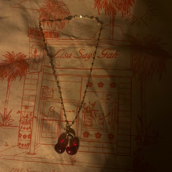 LISA SAYS GAH Cherry Earrings French necklace - Picture 1 of 5